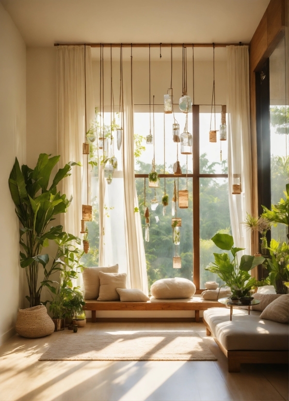 Plant, Building, Window, Wood, Shade, Houseplant