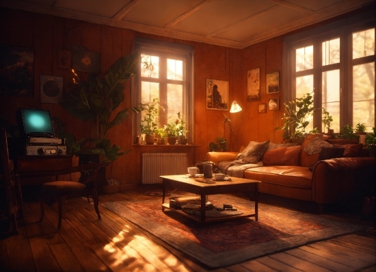 Plant, Couch, Property, Building, Furniture, Window