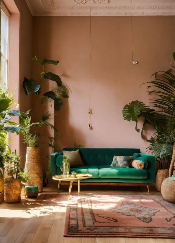 Plant, Couch, Property, Houseplant, Building, Flowerpot