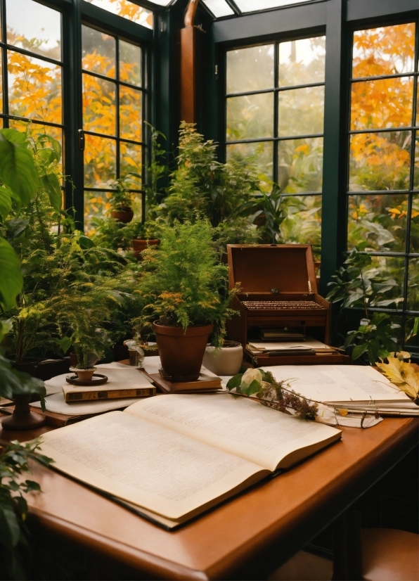 Plant, Daytime, Furniture, Table, Window, Fixture
