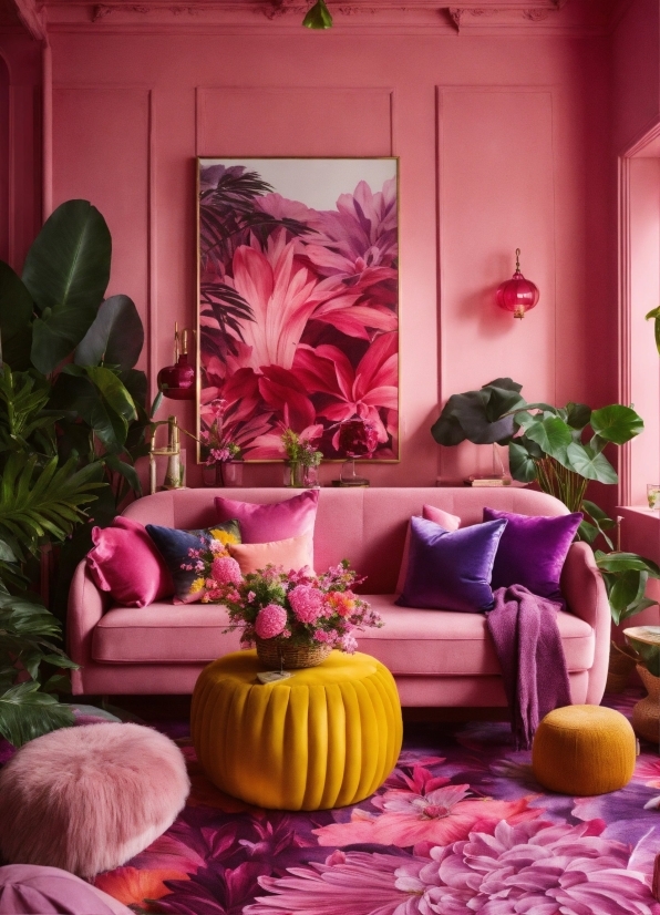 Plant, Flower, Furniture, Purple, Picture Frame, Textile