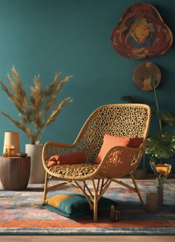 Plant, Furniture, Chair, Azure, Wood, Textile