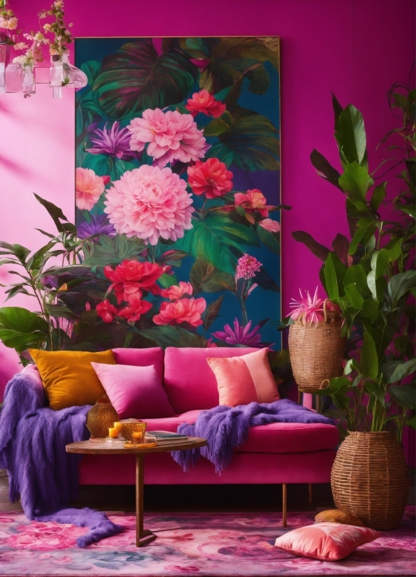 Plant, Furniture, Flower, Purple, Textile, Interior Design