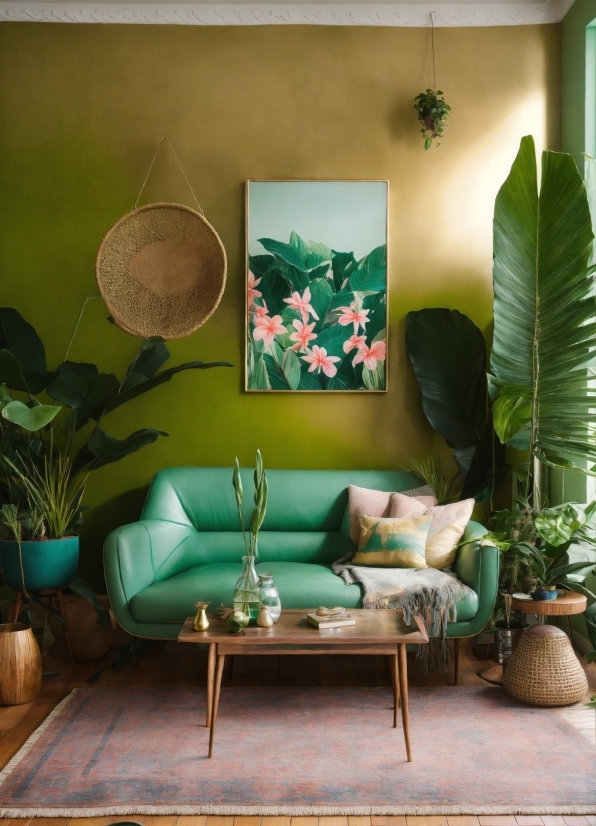 Plant, Furniture, Green, Couch, Picture Frame, Table