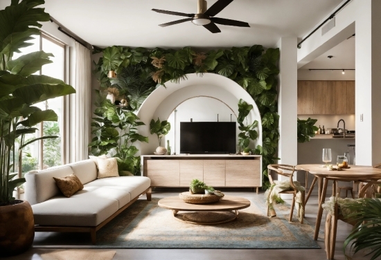 Plant, Furniture, Property, Ceiling Fan, Interior Design, Building