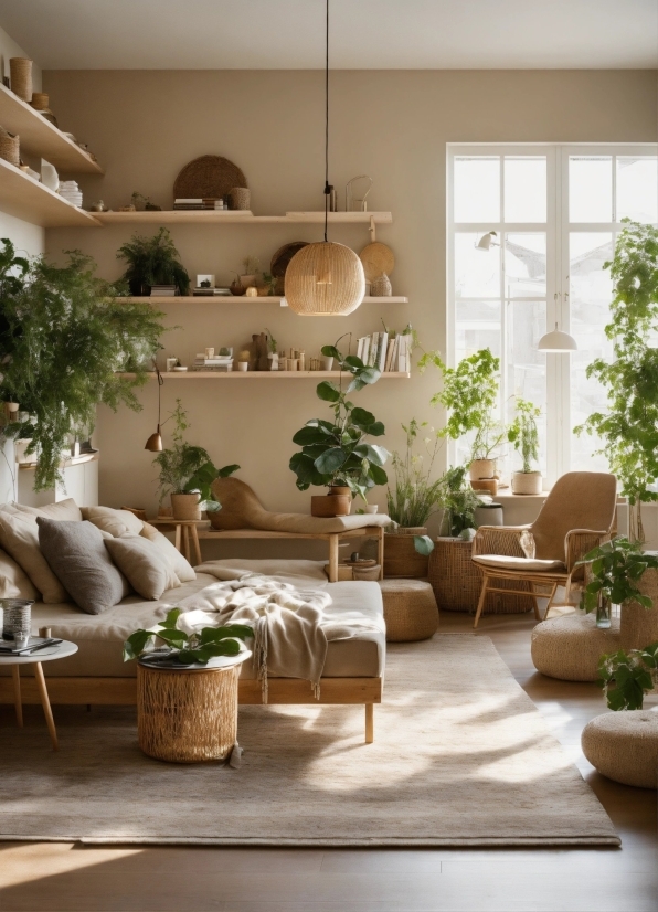 Plant, Furniture, Property, Houseplant, Table, Window