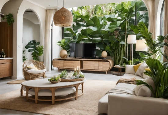 Plant, Furniture, Table, Flowerpot, Houseplant, Green