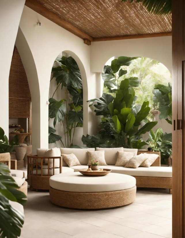 Plant, Property, Couch, Shade, Interior Design, Building