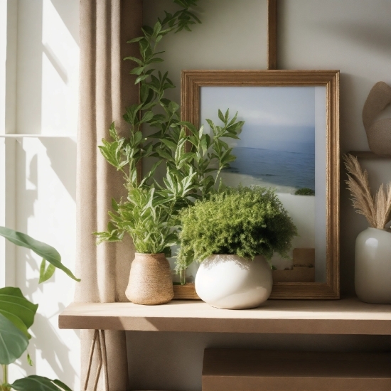 Plant, Property, Flowerpot, Picture Frame, Houseplant, Wood