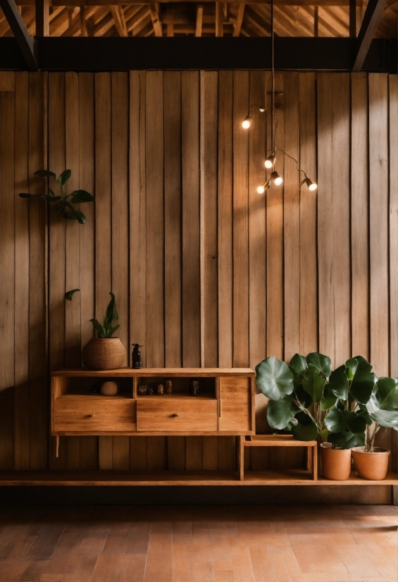 Plant, Property, Furniture, Cabinetry, Houseplant, Wood