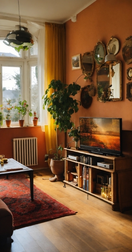 Plant, Property, Furniture, Window, Houseplant, Wood