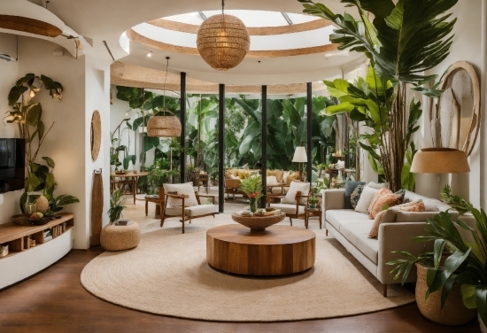 Plant, Property, Houseplant, Interior Design, Couch, Floor
