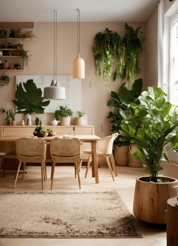 Plant, Property, Table, Furniture, Houseplant, Wood