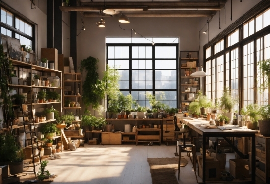 Plant, Property, Window, Building, Table, Houseplant