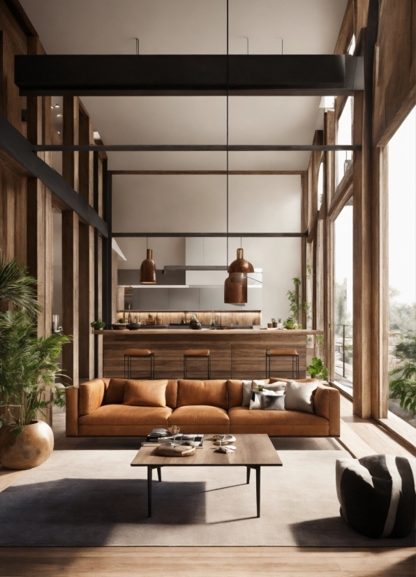 Plant, Property, Wood, Couch, Interior Design, Shade