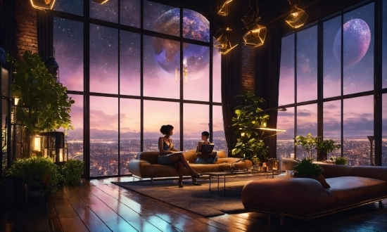 Plant, Sky, Couch, Building, Lighting, Interior Design