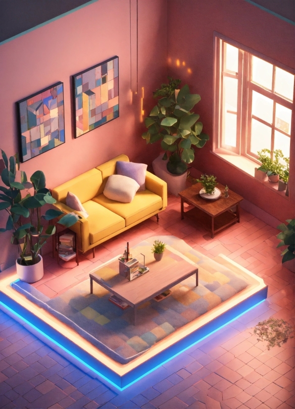 Plant, Table, Couch, Furniture, Houseplant, Flowerpot