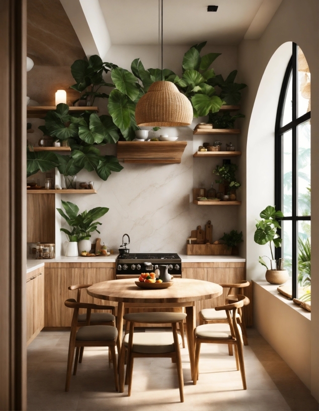 Plant, Table, Furniture, Wood, Houseplant, Flowerpot