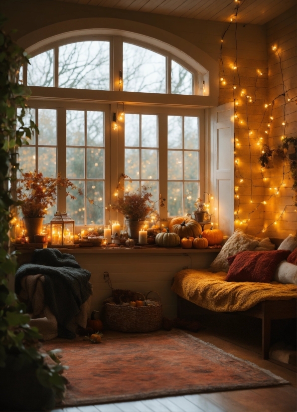 Plant, Window, Furniture, Building, Wood, Couch