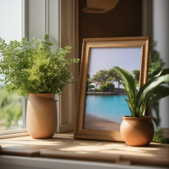 Plant, Window, Houseplant, Flowerpot, Vase, Mirror