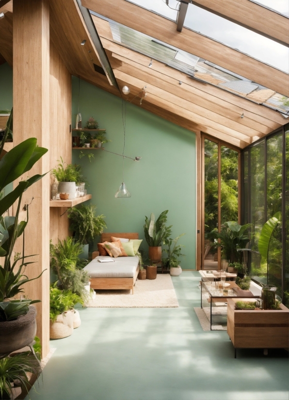Plant, Wood, Lighting, Interior Design, Building, Houseplant
