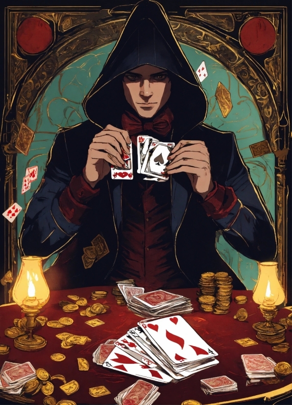 Poker Set, Gambling, Recreation, Art, Card Game, Games