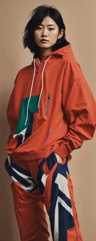 Premium Stock Footage, Neck, Sleeve, Orange, High-visibility Clothing, Collar