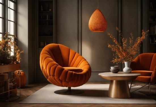 Property, Furniture, Comfort, Wood, Lighting, Orange