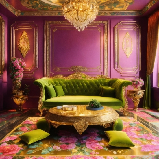Property, Furniture, Decoration, Building, Purple, Textile