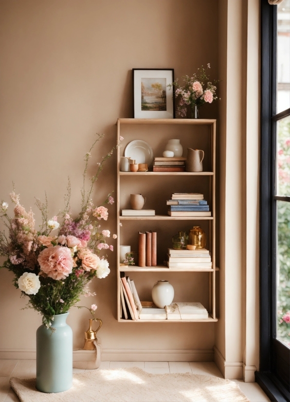 Property, Furniture, Flower, Plant, Shelf, Interior Design