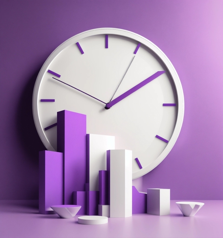 Purple, Clock, Violet, Pink, Font, Material Property