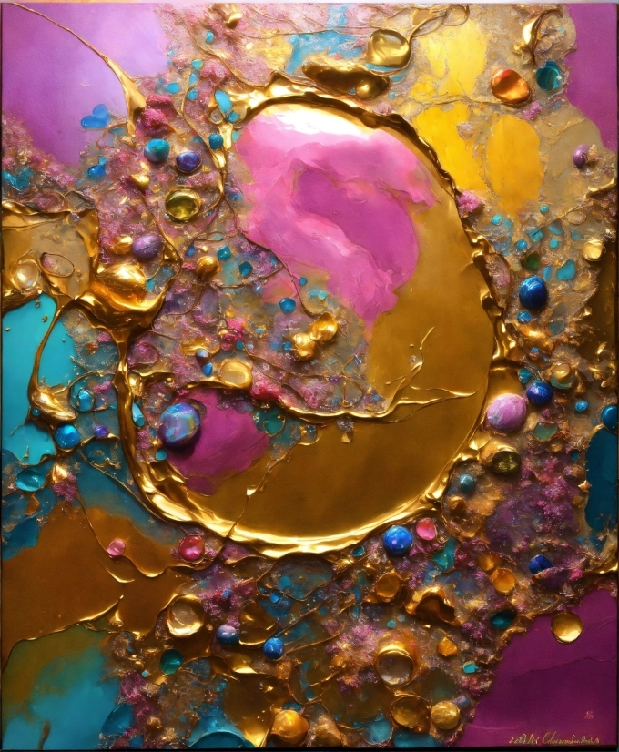 Purple, Liquid, Art, Magenta, Circle, Pattern