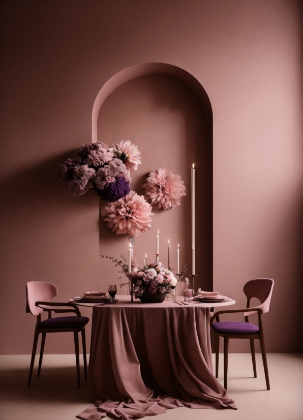 Table, Furniture, Chair, Flower, Black, Textile