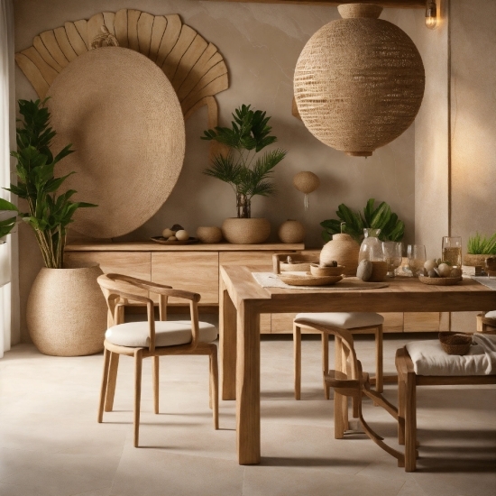 Table, Furniture, Plant, Wood, Interior Design, Lighting