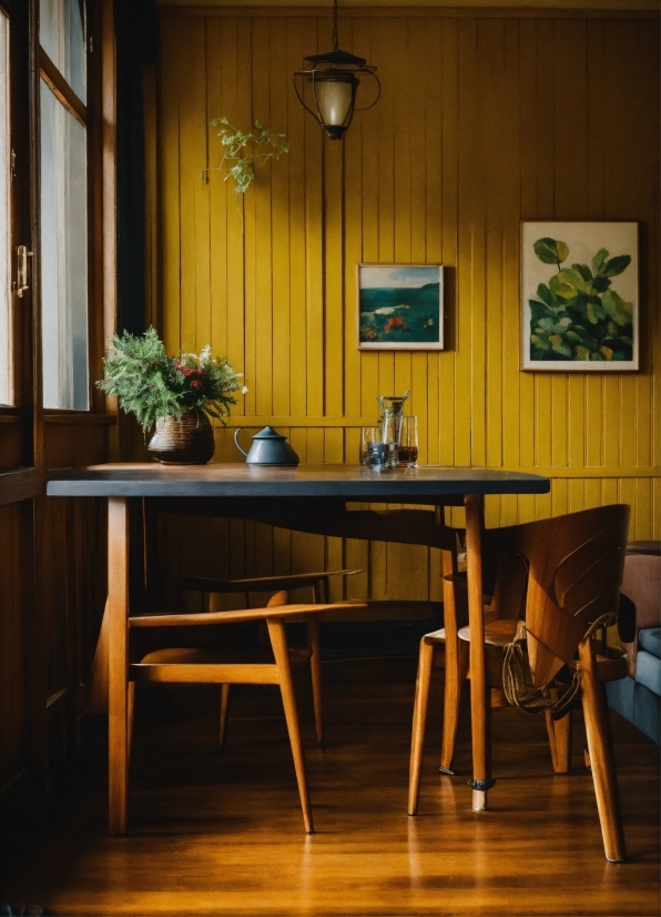 Table, Furniture, Wood, Plant, Lighting, Interior Design
