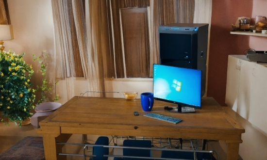 Table, Personal Computer, Computer Desk, Computer, Plant, Building