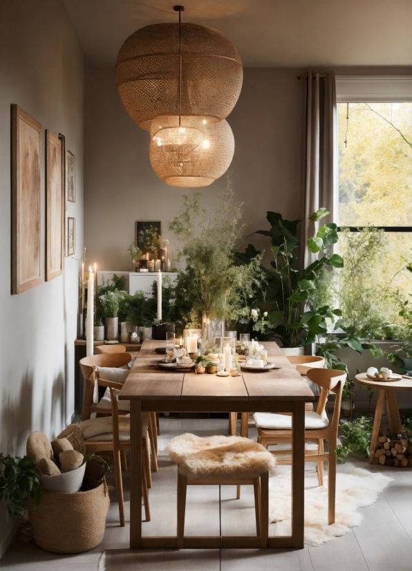 Table, Plant, Furniture, Property, Wood, Interior Design