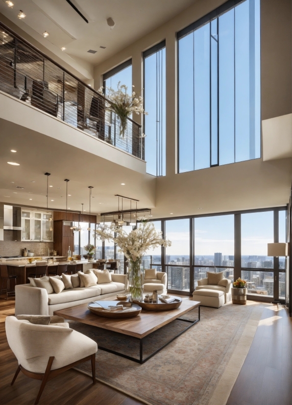 Table, Property, Couch, Interior Design, Living Room, Condominium