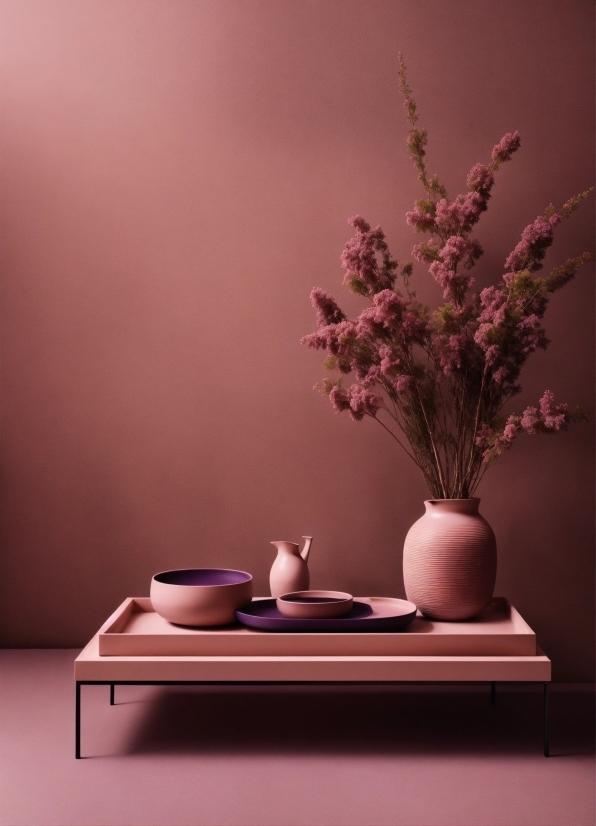 Tableware, Flowerpot, Vase, Plant, Dishware, Purple