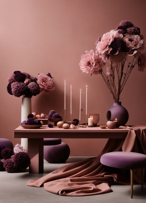 Tableware, Food, Purple, Black, Table, Textile