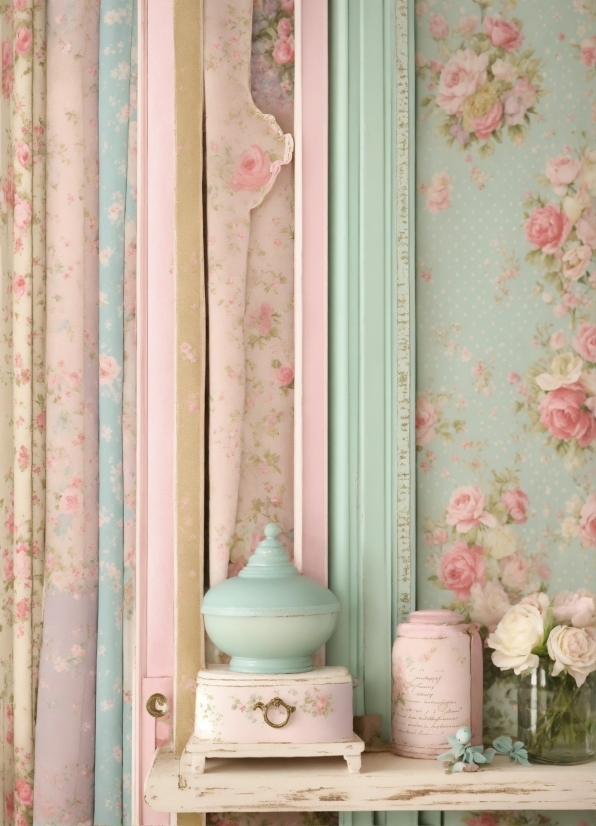 Textile, Interior Design, Wood, Pink, Wall, Aqua