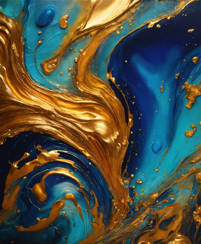 Water, Liquid, Blue, Art Paint, Azure, Fluid