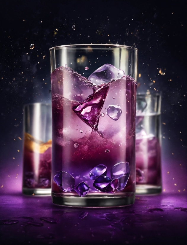 Water, Liquid, Drinkware, Purple, Fluid, Highball Glass