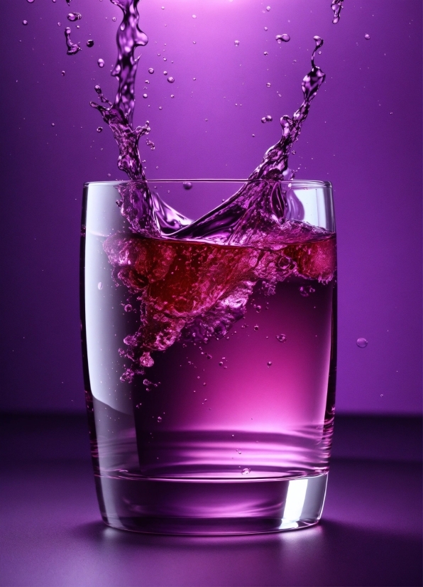 Water, Liquid, Drinkware, Purple, Solution, Highball Glass