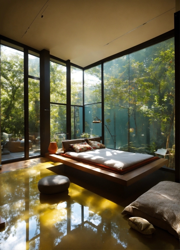 Window, Couch, Shade, Wood, Interior Design, Sunlight