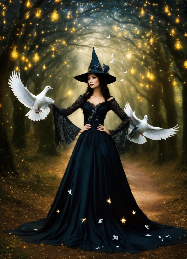 Witch Hat, Flash Photography, People In Nature, Art, Tree, Cg Artwork