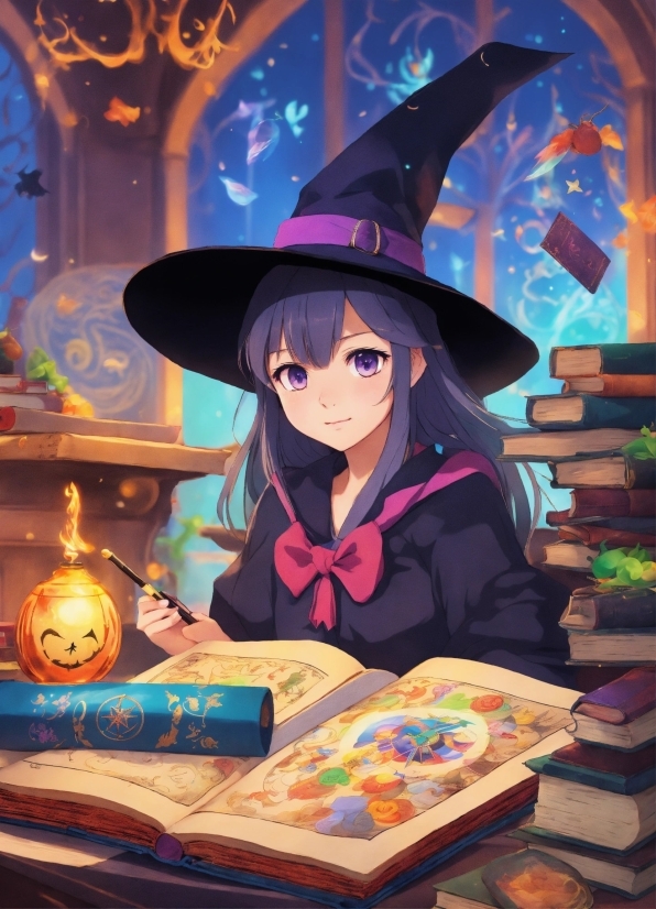 Witch Hat, Hat, Purple, Cartoon, Costume Hat, Art