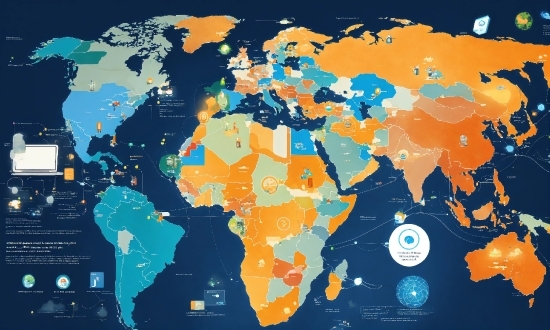 World, Ecoregion, Map, Font, Electric Blue, Atlas