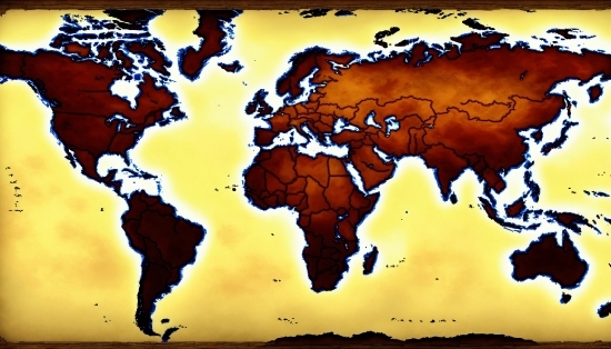 World, Ecoregion, Map, Rectangle, Yellow, Art