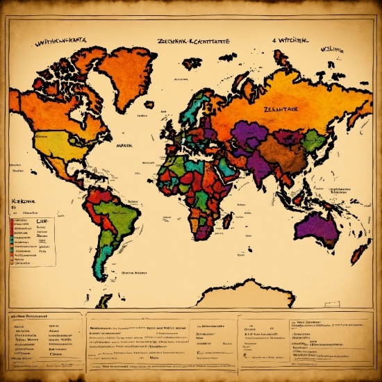 World, Map, Ecoregion, Atlas, Rectangle, Font